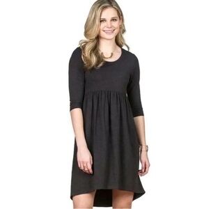 Matilda Jane Discovery Large Black Empire Waist High-Low 3/4 Sleeve Dress